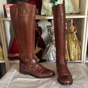 Tory Burch Tan Leather Over the Knee Boots